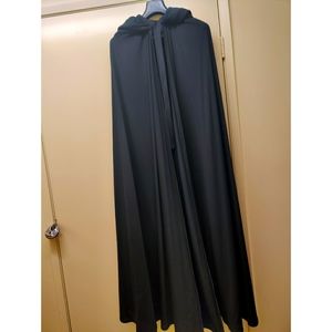 Black hooded cape